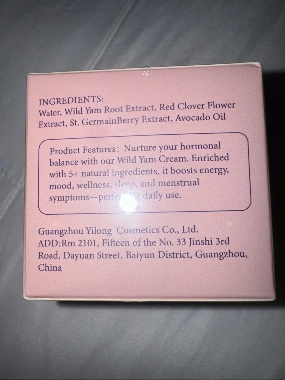 Wild Yam Cream Hydrating Moisturizer — Pink